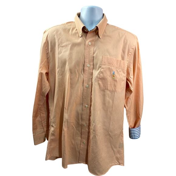 PUSSERS Orange Button-Up Shirt – Size M – Flip Cuff Detail - Picture 1 of 11